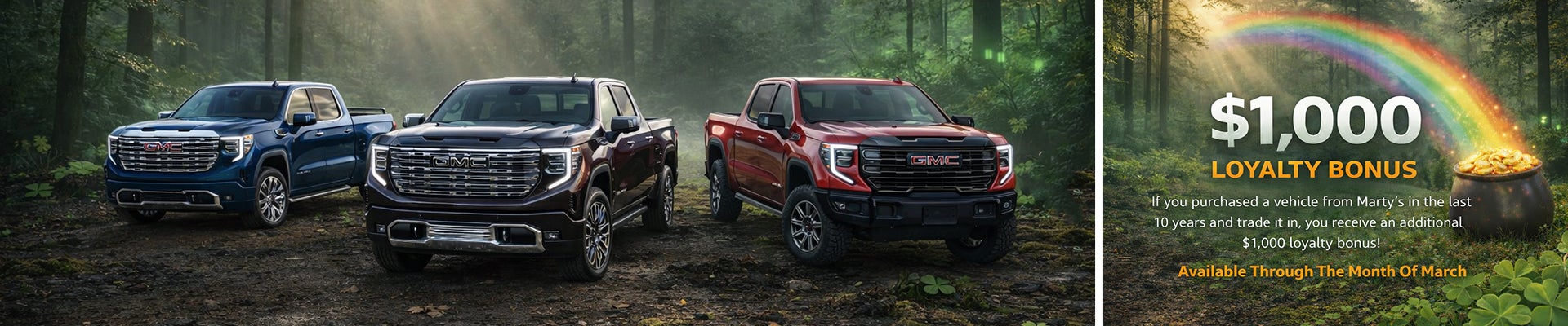 Marty's GMC March New Vehicle Specials